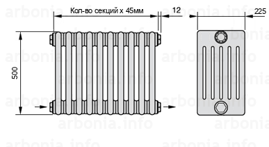 Схема (чертеж) радиатор